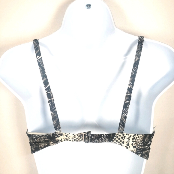 Arie High Neck Swim Top Size Large Grey Snake Skin - Picture 4 of 8